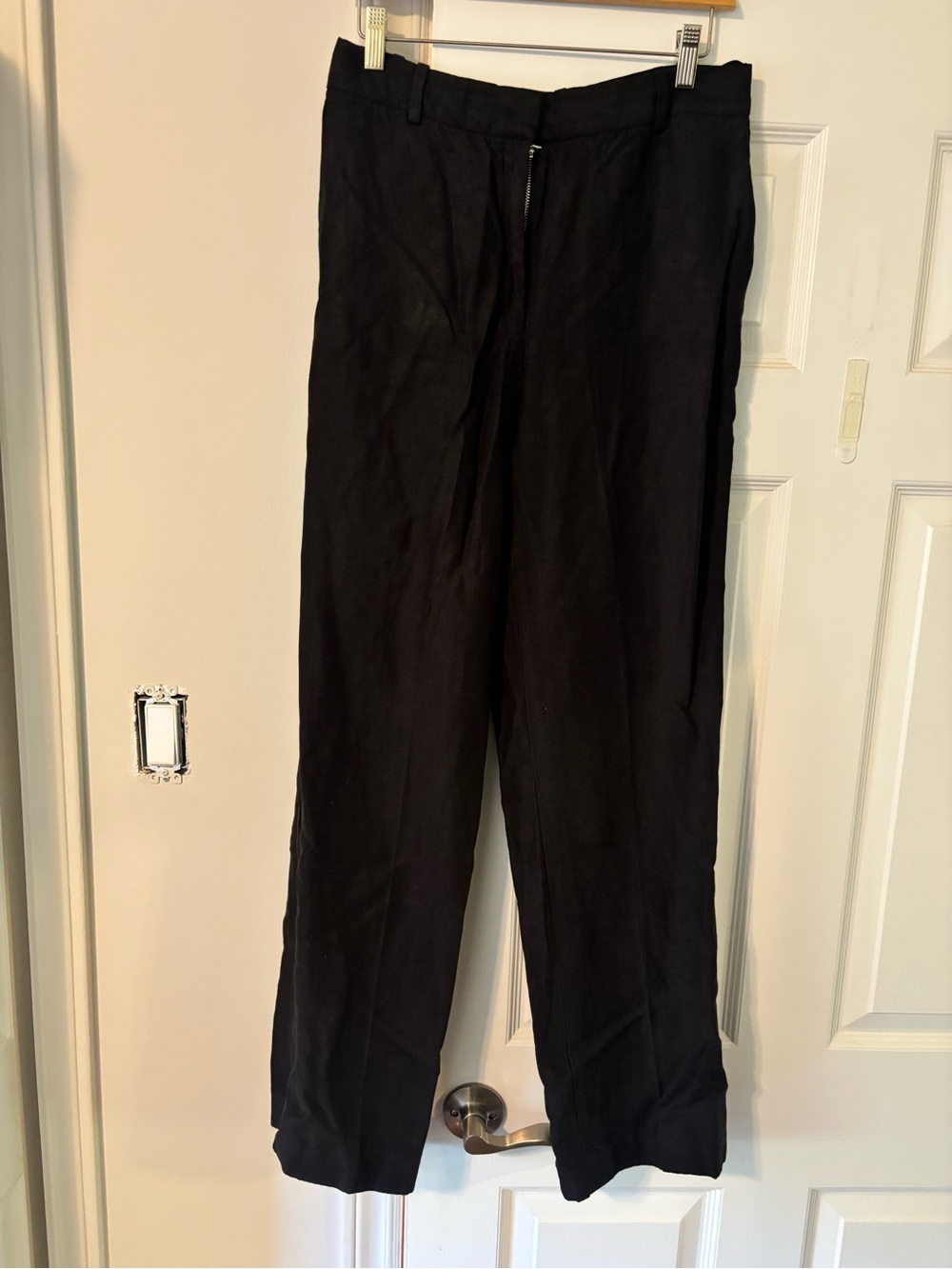 Aritzia agency linen size 8 Black Straight-Leg Dress Pants